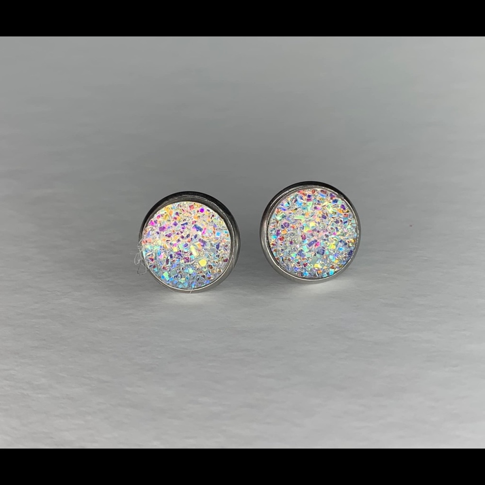 12 MM Druzy Cabochons Earrings
